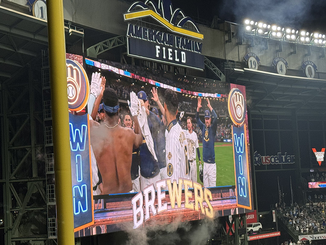 Brewers on the Jumbotron